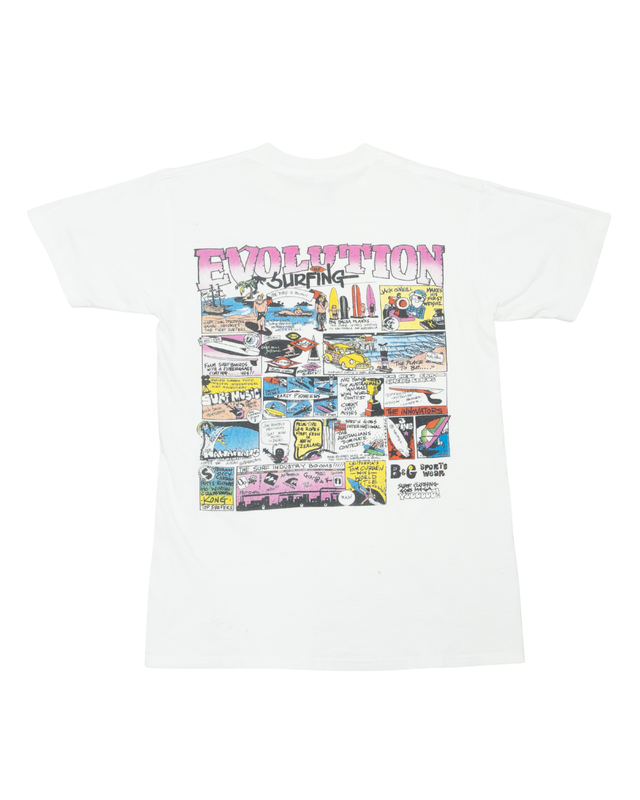 1990s B&G Sports Wear Evolution of Surf Tee