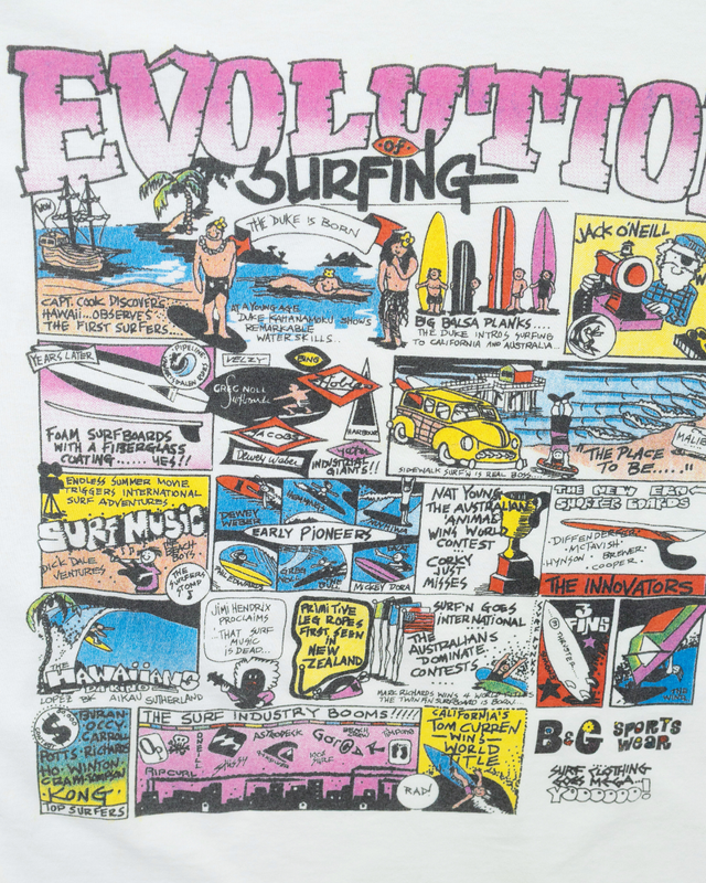 1990s B&G Sports Wear Evolution of Surf Tee