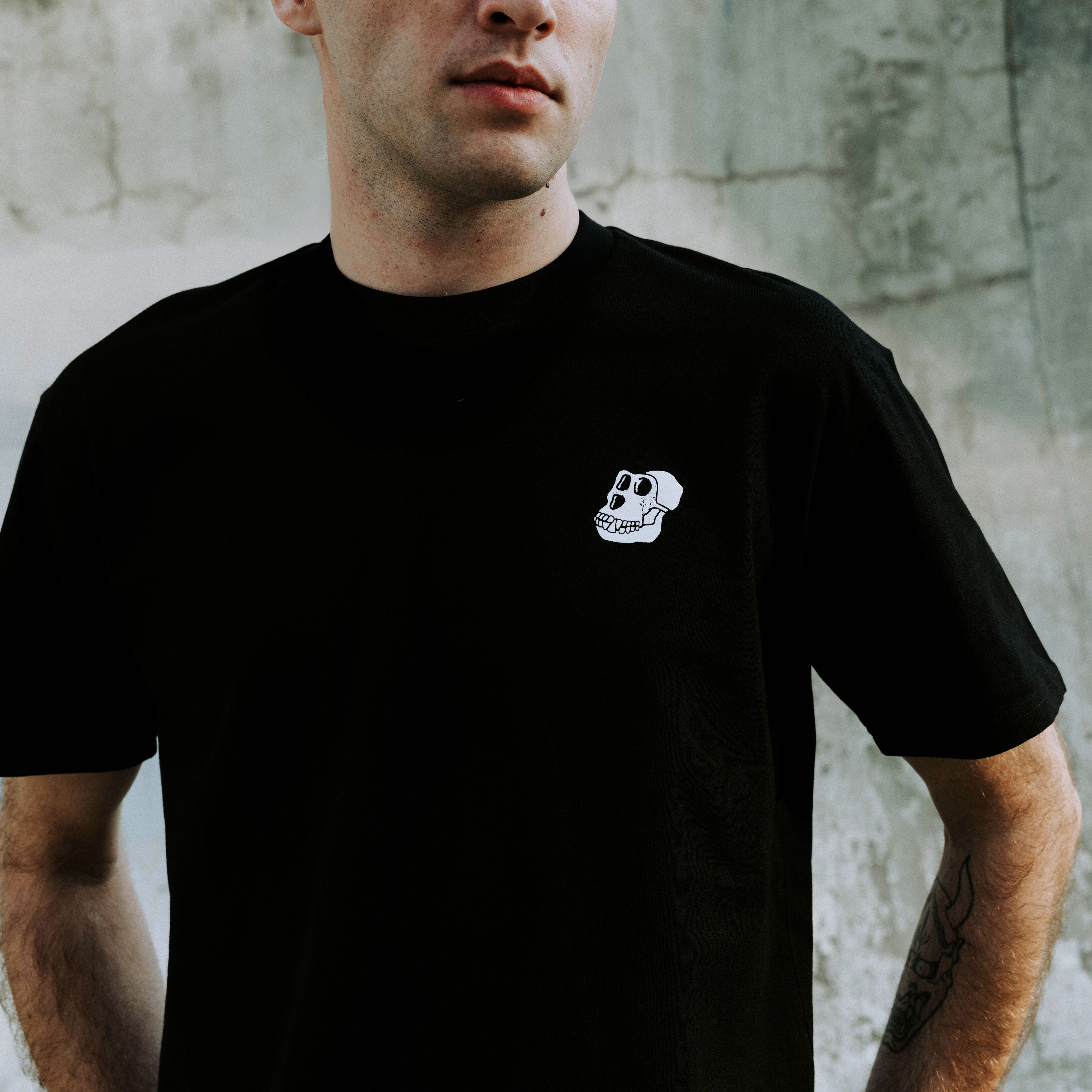 Distressed BAYC Skull Logo Tee