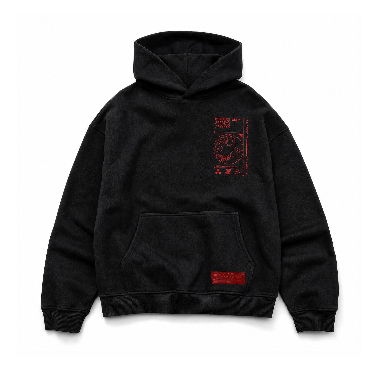Oversized Glitch Skull Hoodie