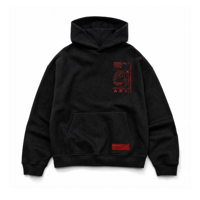 Oversized Glitch Skull Hoodie